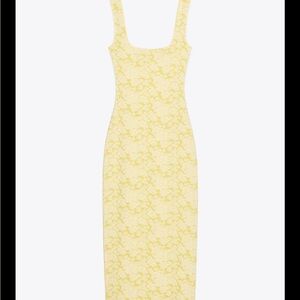 Yellow Floral Midi Dress